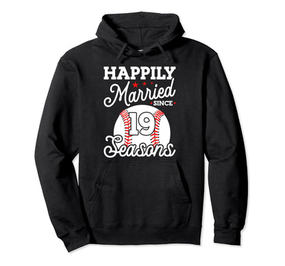 19Th Wedding Anniversary Baseball Husband Hoodie - Custom Art Print Unisex - T-Shirt, Sweatshirt, Hoodie