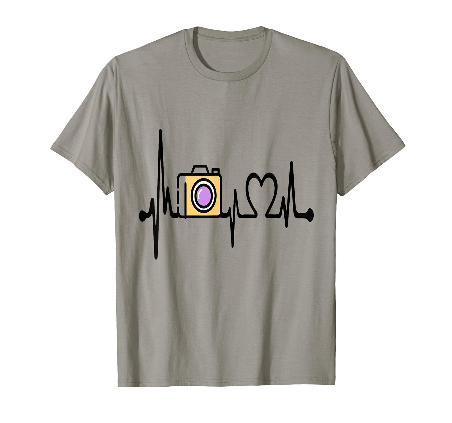 Womens Funny Camera Heartbeat T-Shirt - Fun Novelty Design for Adults - T-Shirt, Sweatshirt, Hoodie