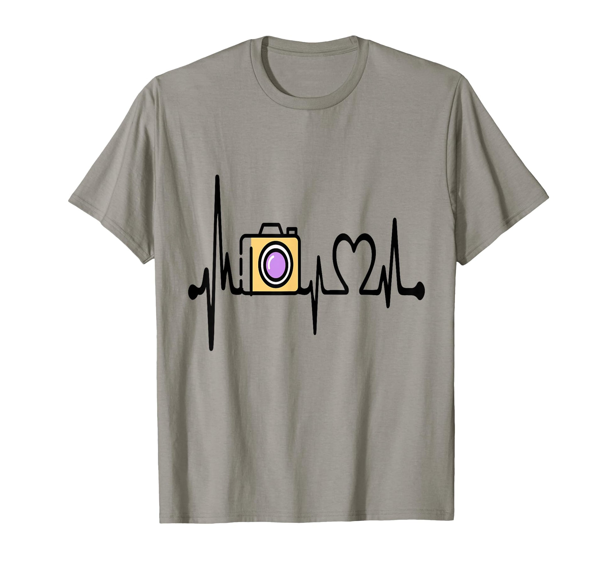 Womens Funny Camera Heartbeat T-Shirt - Fun Novelty Design for Adults - T-Shirt, Sweatshirt, Hoodie