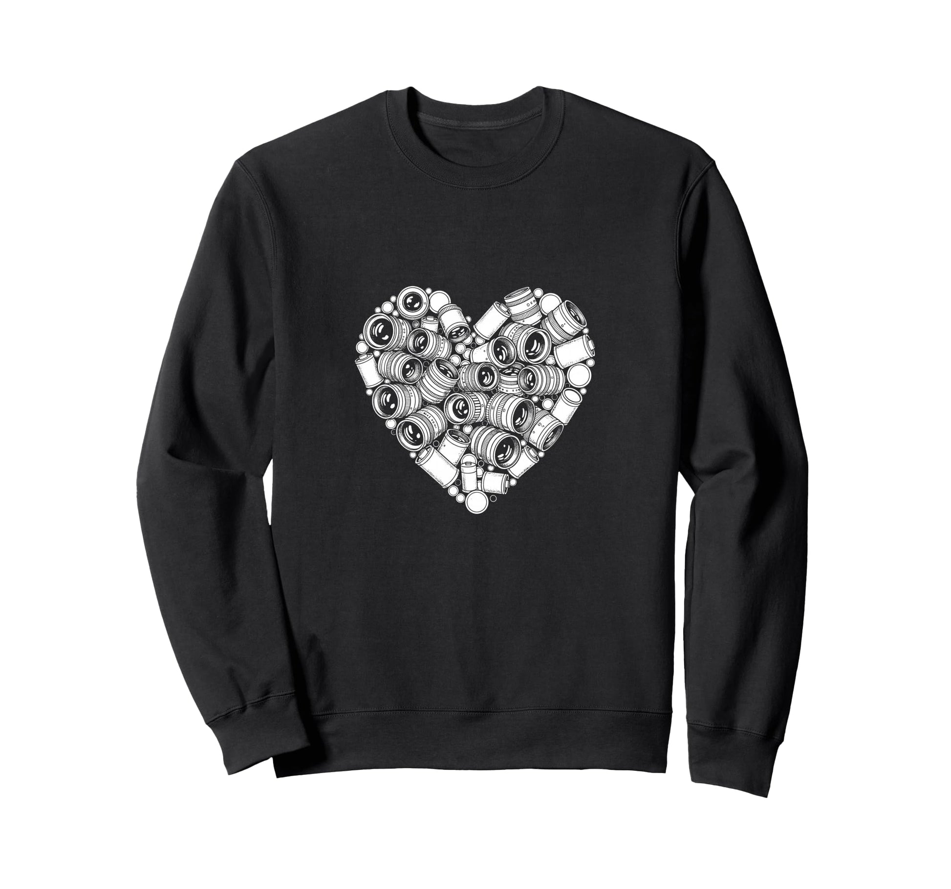 Camera Lens Heart Dslr Sweatshirt - Fun Novelty Design for Adults - T-Shirt, Sweatshirt, Hoodie