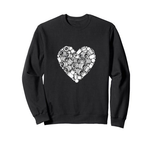 Camera Lens Heart Dslr Sweatshirt - Fun Novelty Design for Adults - T-Shirt, Sweatshirt, Hoodie