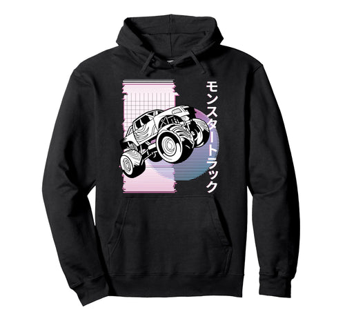 Vaporwave Aesthetic Monster Truck Hoodie - Casual Everyday Wear Men Women - T-Shirt, Sweatshirt, Hoodie
