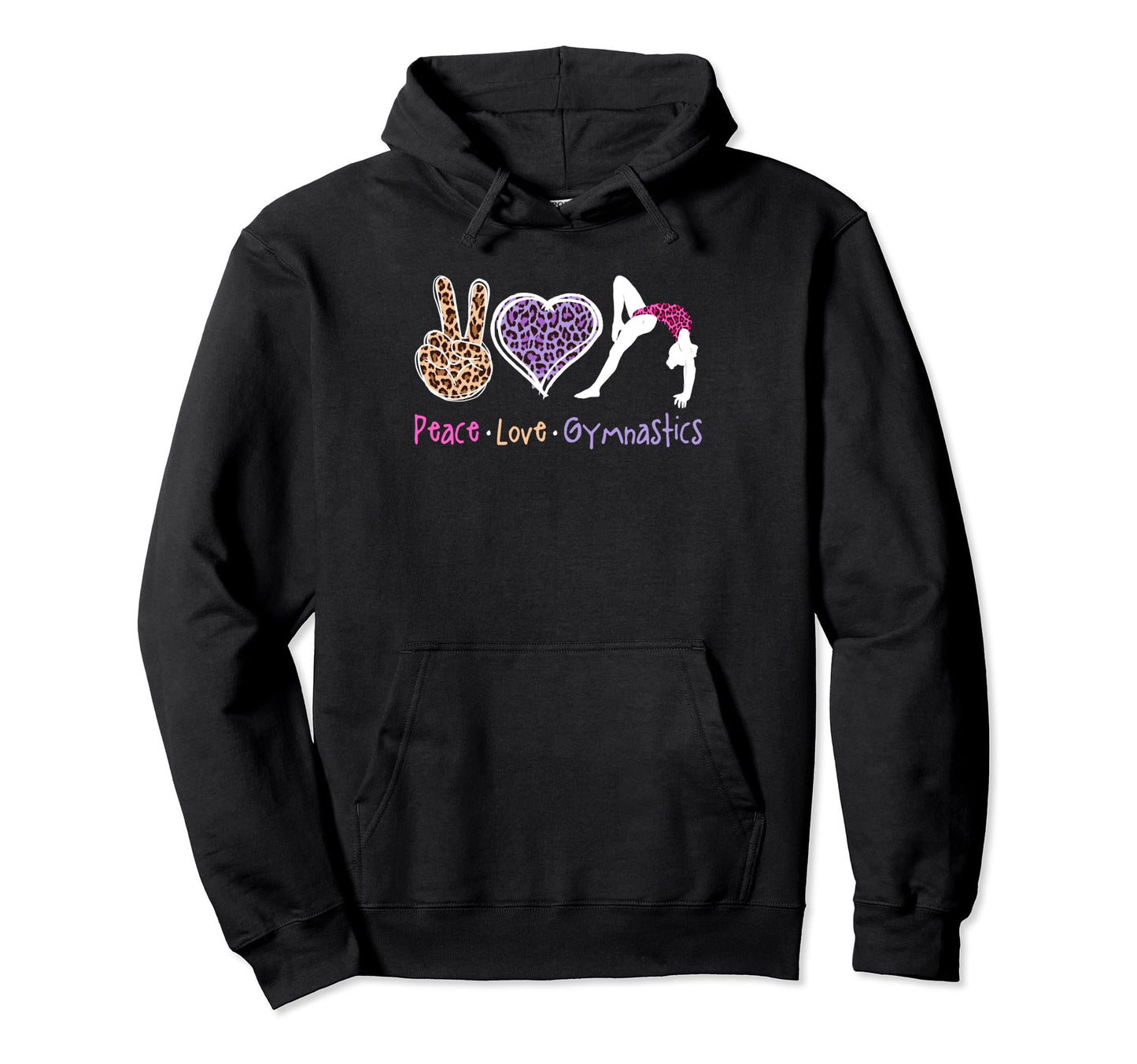 Peace Love Gymnastics Acrobatics Tumbling Hoodie - Minimalist Print Unisex - T-Shirt, Sweatshirt, Hoodie