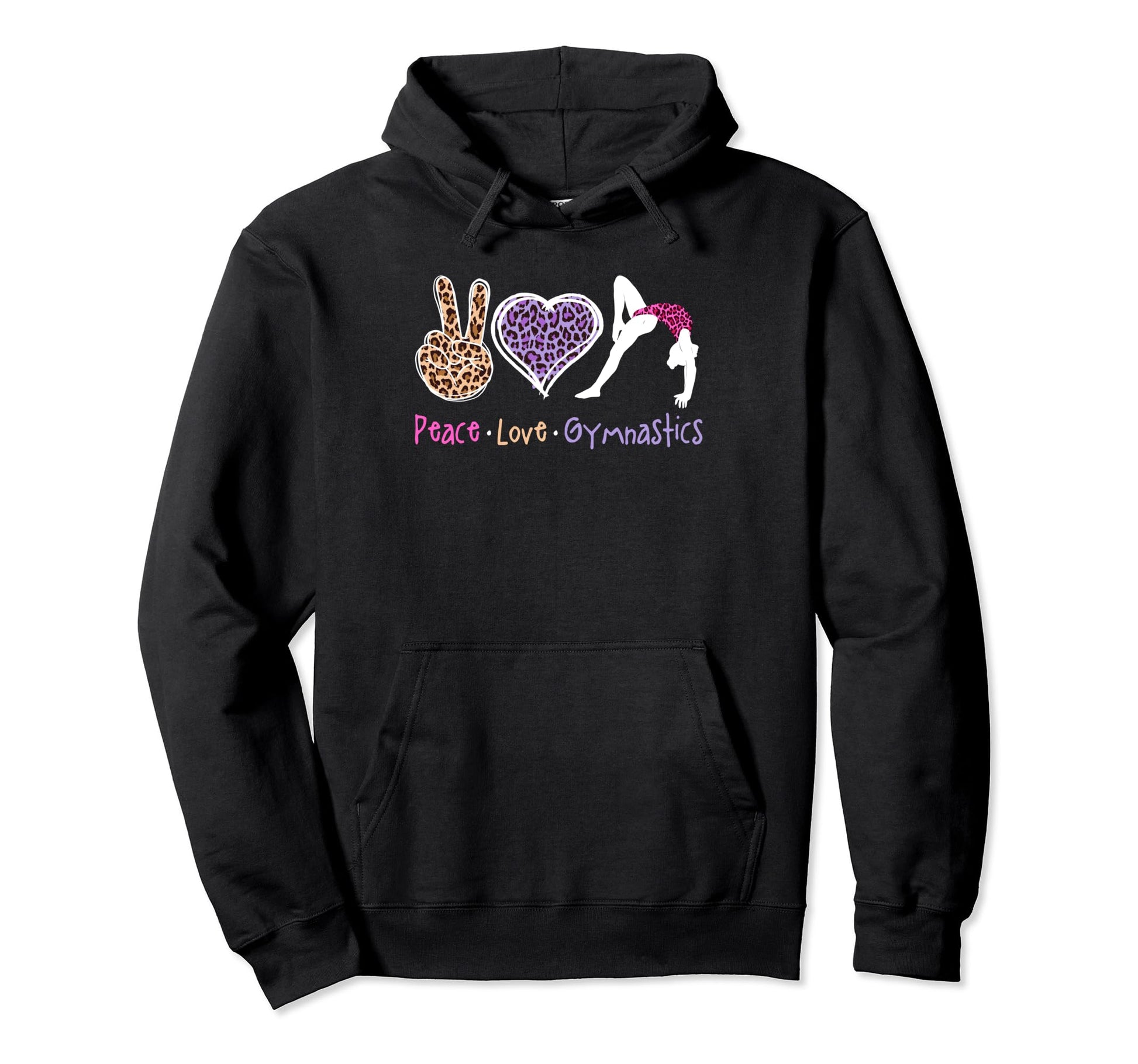 Peace Love Gymnastics Acrobatics Tumbling Hoodie - Minimalist Print Unisex - T-Shirt, Sweatshirt, Hoodie
