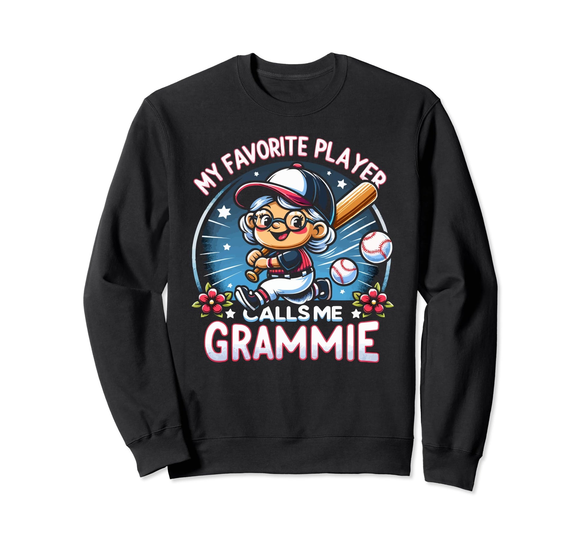 Baseball Grandma Grandmother Granny Sweatshirt - Unique Graphic for Adults - T-Shirt, Sweatshirt, Hoodie