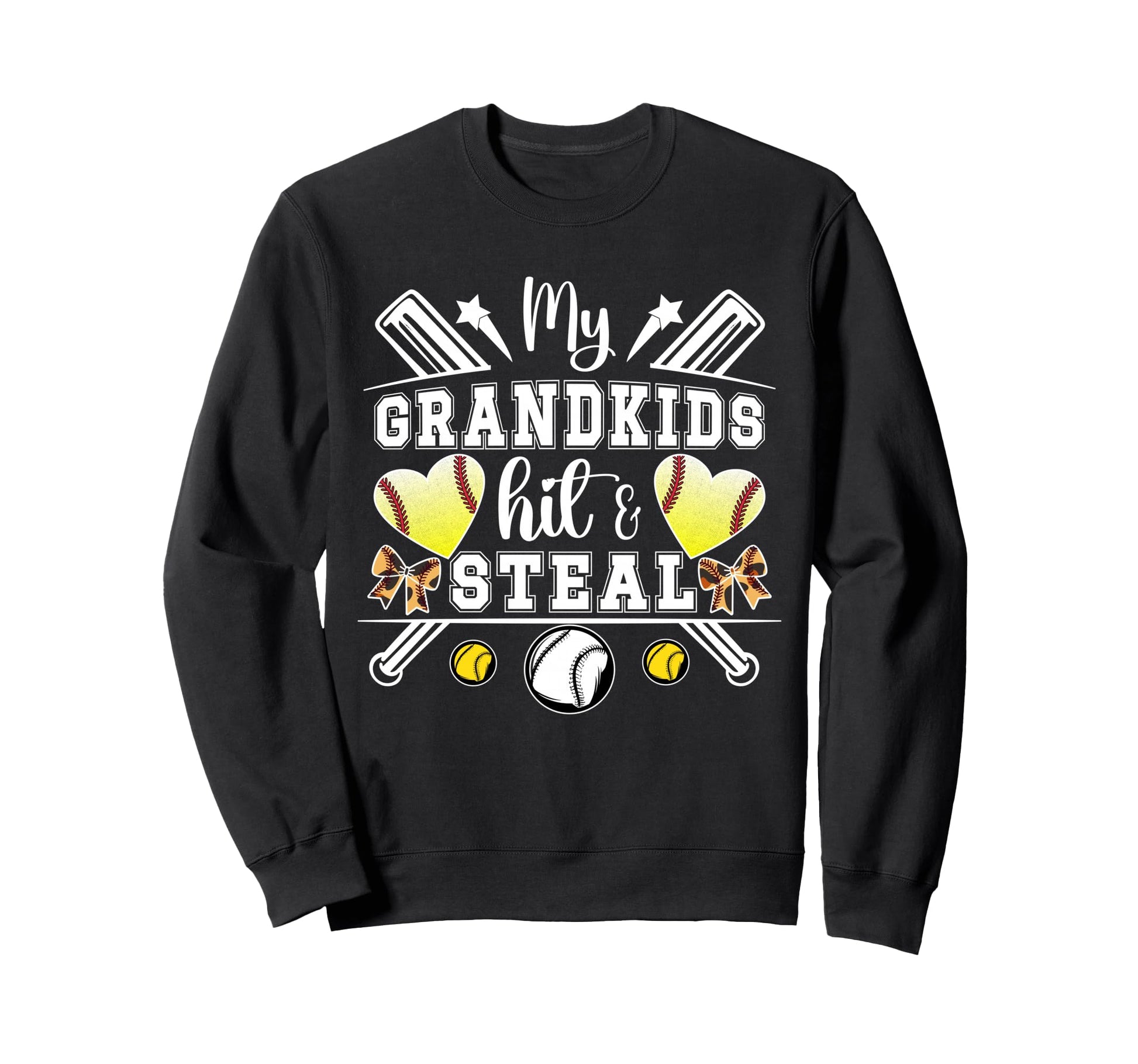 My Grandkids Hit Steal Baseball Sweatshirt - Novelty Apparel for Adults - T-Shirt, Sweatshirt, Hoodie