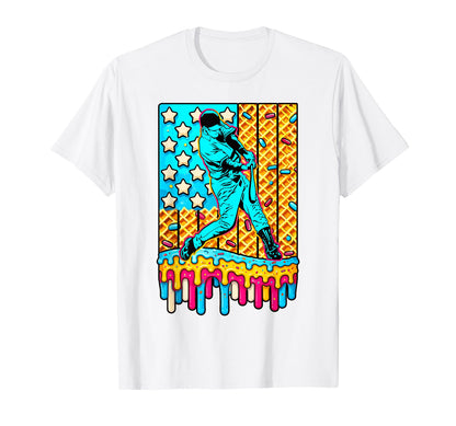 4Th July Ice Cream Drip Usa Flag T-Shirt - Minimalist Print Unisex - T-Shirt, Sweatshirt, Hoodie