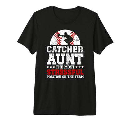 Baseball Catcher Aunt Funny Baseball T-Shirt - Trendy Graphic for Adults - T-Shirt, Sweatshirt, Hoodie