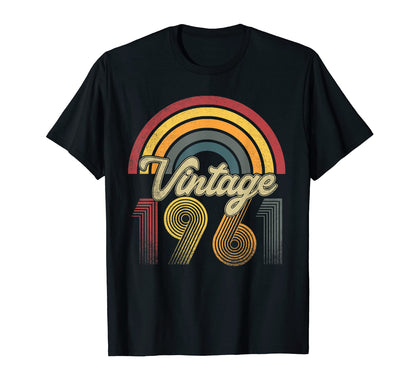 1961 60Th Birthday Gift Rainbow T-Shirt - Trendy Graphic for Adults - T-Shirt, Sweatshirt, Hoodie
