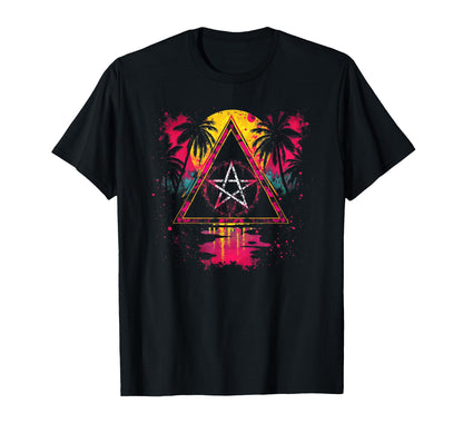 Wiccan Pentagram Vaporwave 80Ies T-Shirt - Fun Novelty Design Unisex - T-Shirt, Sweatshirt, Hoodie