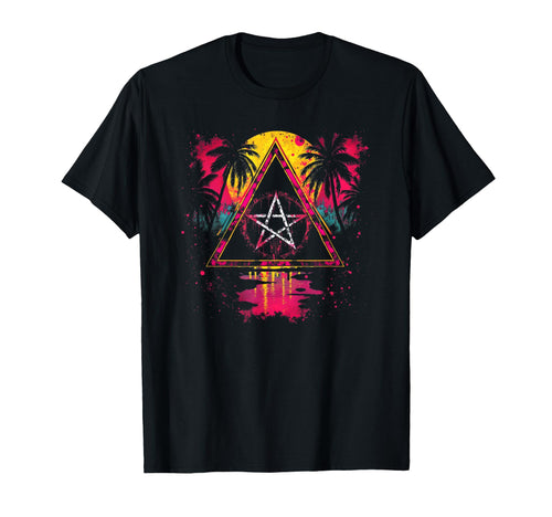Wiccan Pentagram Vaporwave 80Ies T-Shirt - Fun Novelty Design Unisex - T-Shirt, Sweatshirt, Hoodie