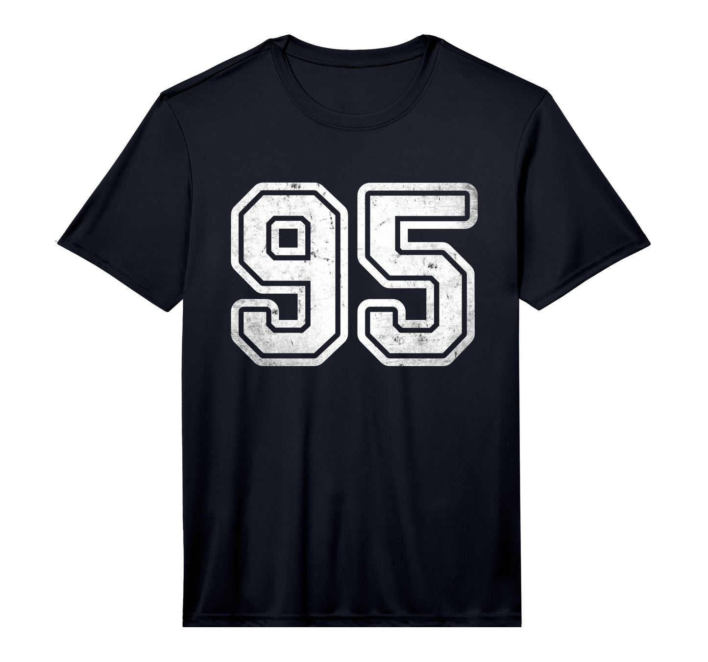 Distressed Number 95 White Sports Team T-Shirt - Trendy Graphic for Adults - T-Shirt, Sweatshirt, Hoodie