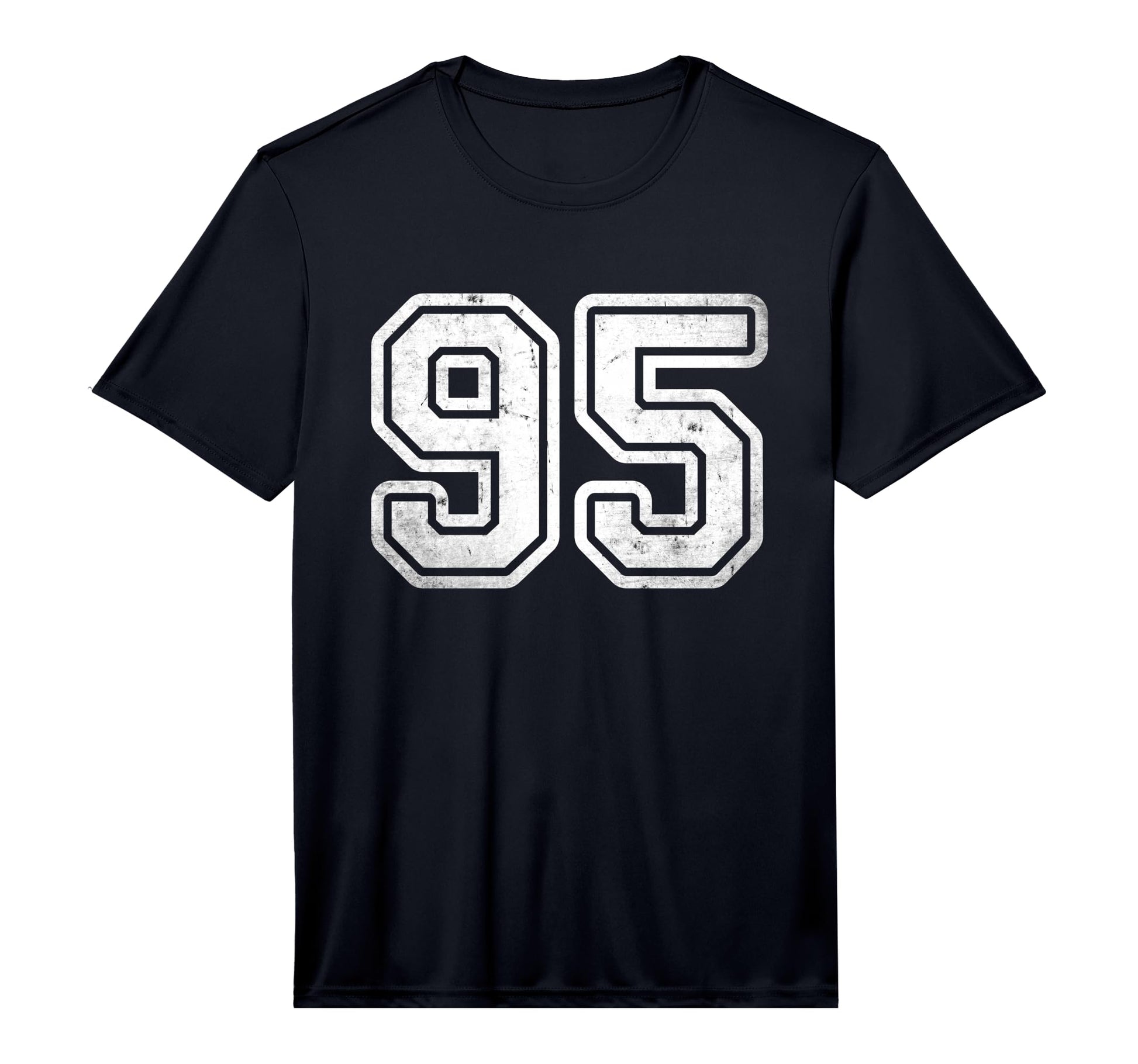Distressed Number 95 White Sports Team T-Shirt - Trendy Graphic for Adults - T-Shirt, Sweatshirt, Hoodie