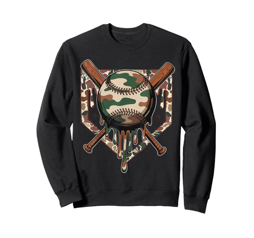 Baseball Drip Ice Cream Dripping Sweatshirt - Novelty Apparel for Adults - T-Shirt, Sweatshirt, Hoodie