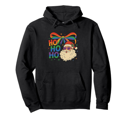 Rainbow Santa Funny Holiday Hoodie - Custom Art Print for Adults - T-Shirt, Sweatshirt, Hoodie