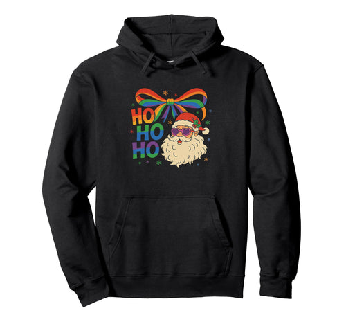 Rainbow Santa Funny Holiday Hoodie - Custom Art Print for Adults - T-Shirt, Sweatshirt, Hoodie