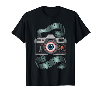 Spooky Camera Eyeball Photography T-Shirt - Novelty Apparel for Adults - T-Shirt, Sweatshirt, Hoodie
