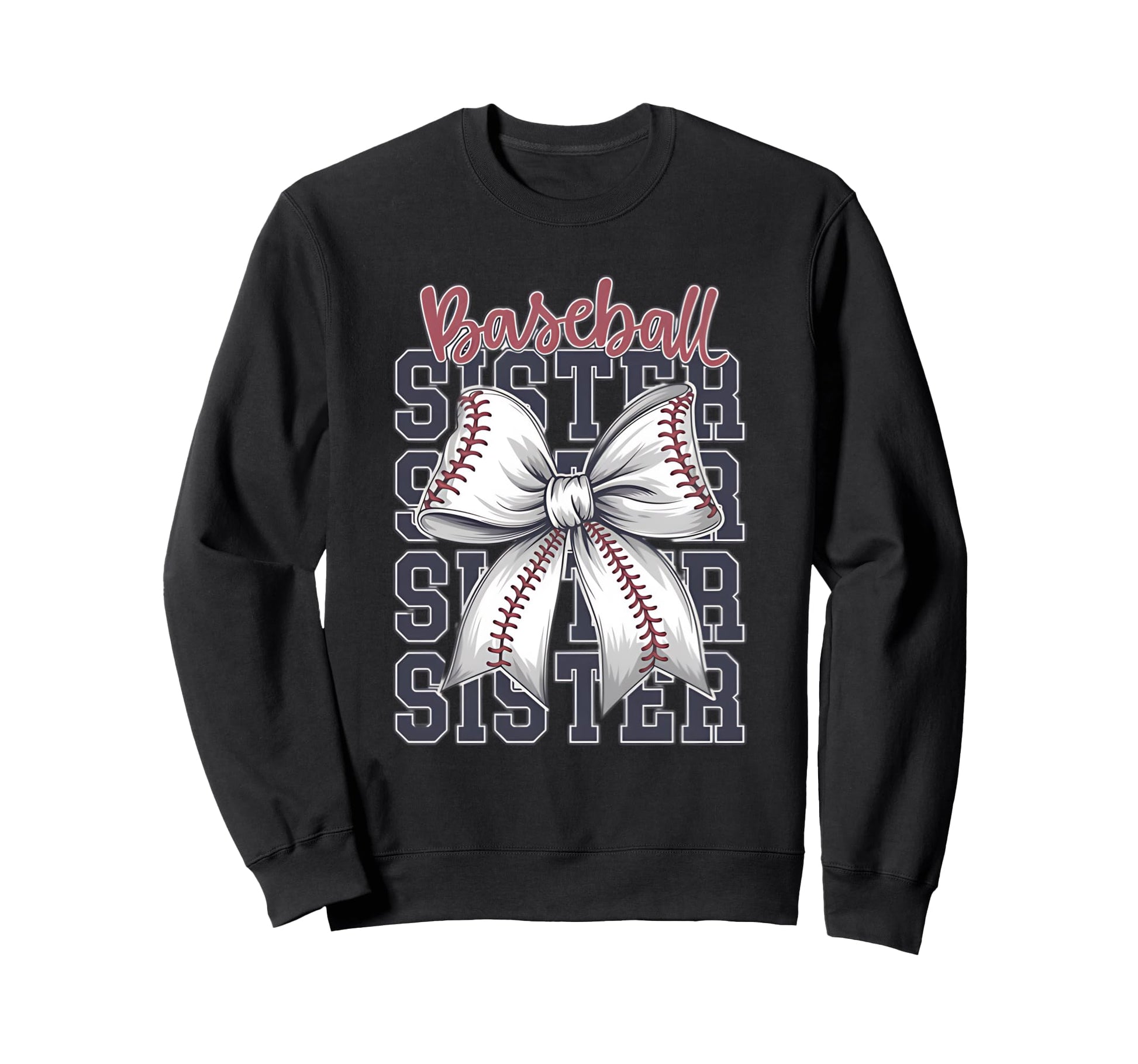 Baseball Sister Coquette Bow Sweatshirt - Trendy Graphic Men Women - T-Shirt, Sweatshirt, Hoodie