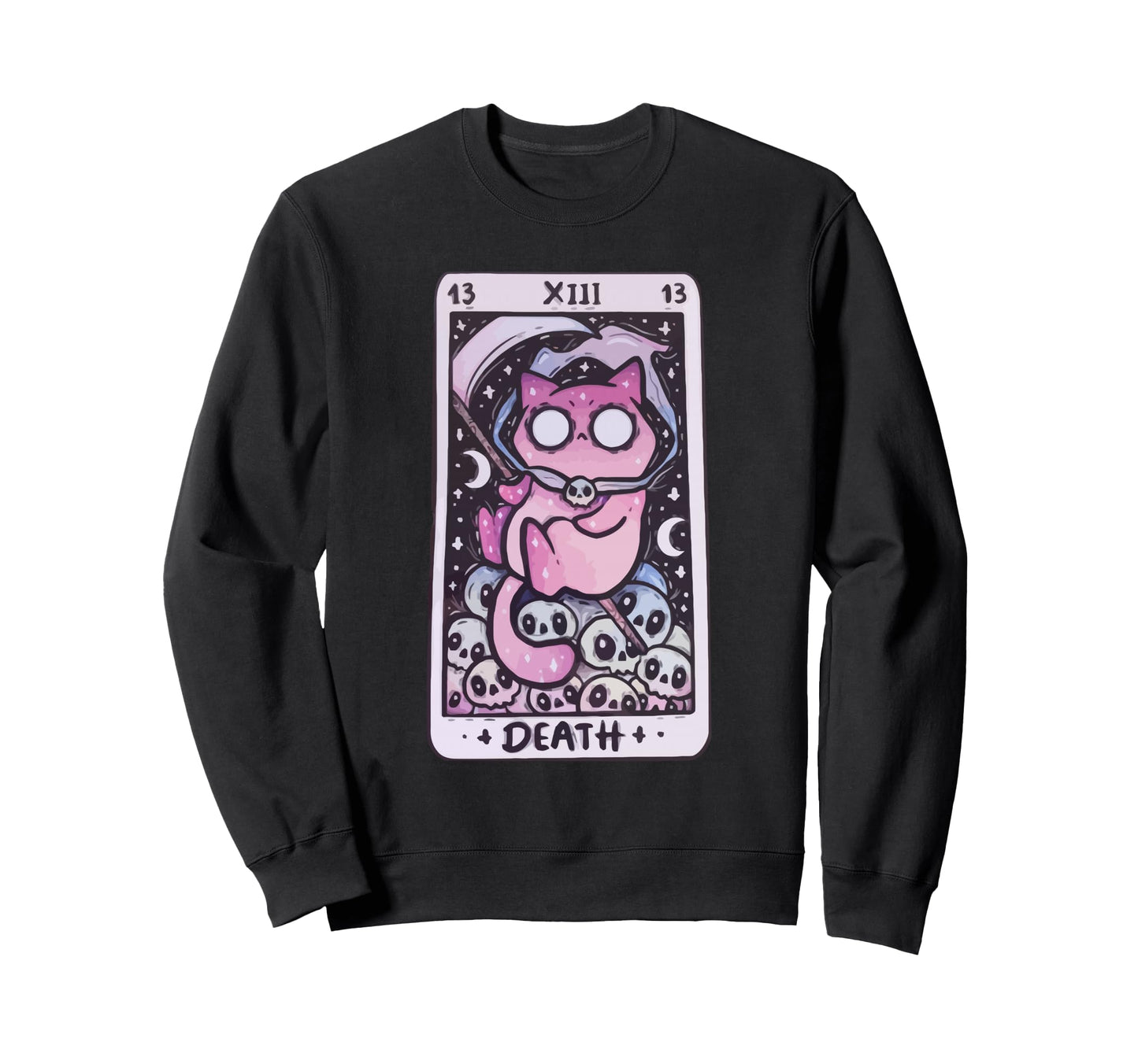 Kawaii Pastel Goth Art Death Tarot Sweatshirt - Minimalist Print Unisex - T-Shirt, Sweatshirt, Hoodie