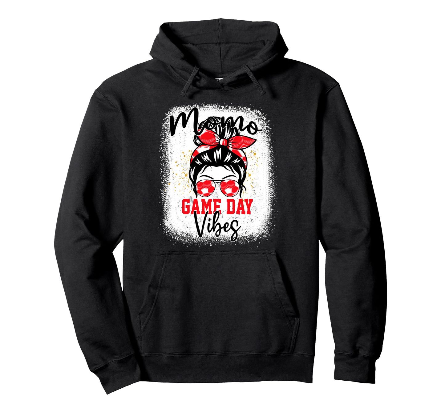 Soccer Momo Bleached Bun Mothers Day Hoodie - Graphic Print Men Women - T-Shirt, Sweatshirt, Hoodie
