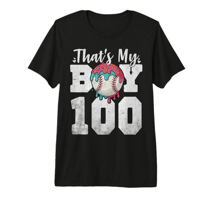 Thats My Baseball 100 Number Mom Dad 100 T-Shirt - Trendy Graphic Unisex - T-Shirt, Sweatshirt, Hoodie
