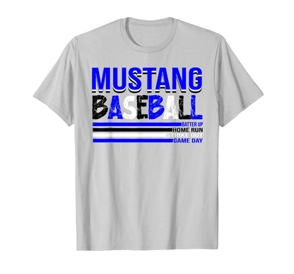 Mustang Baseball Mom Blue Mustangs T-Shirt - Streetwear Style for Adults - T-Shirt, Sweatshirt, Hoodie