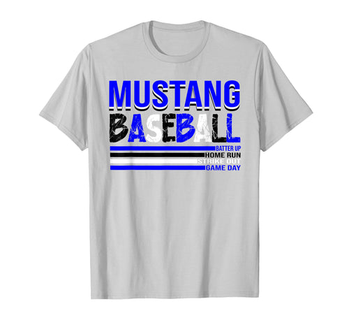 Mustang Baseball Mom Blue Mustangs T-Shirt - Streetwear Style for Adults - T-Shirt, Sweatshirt, Hoodie