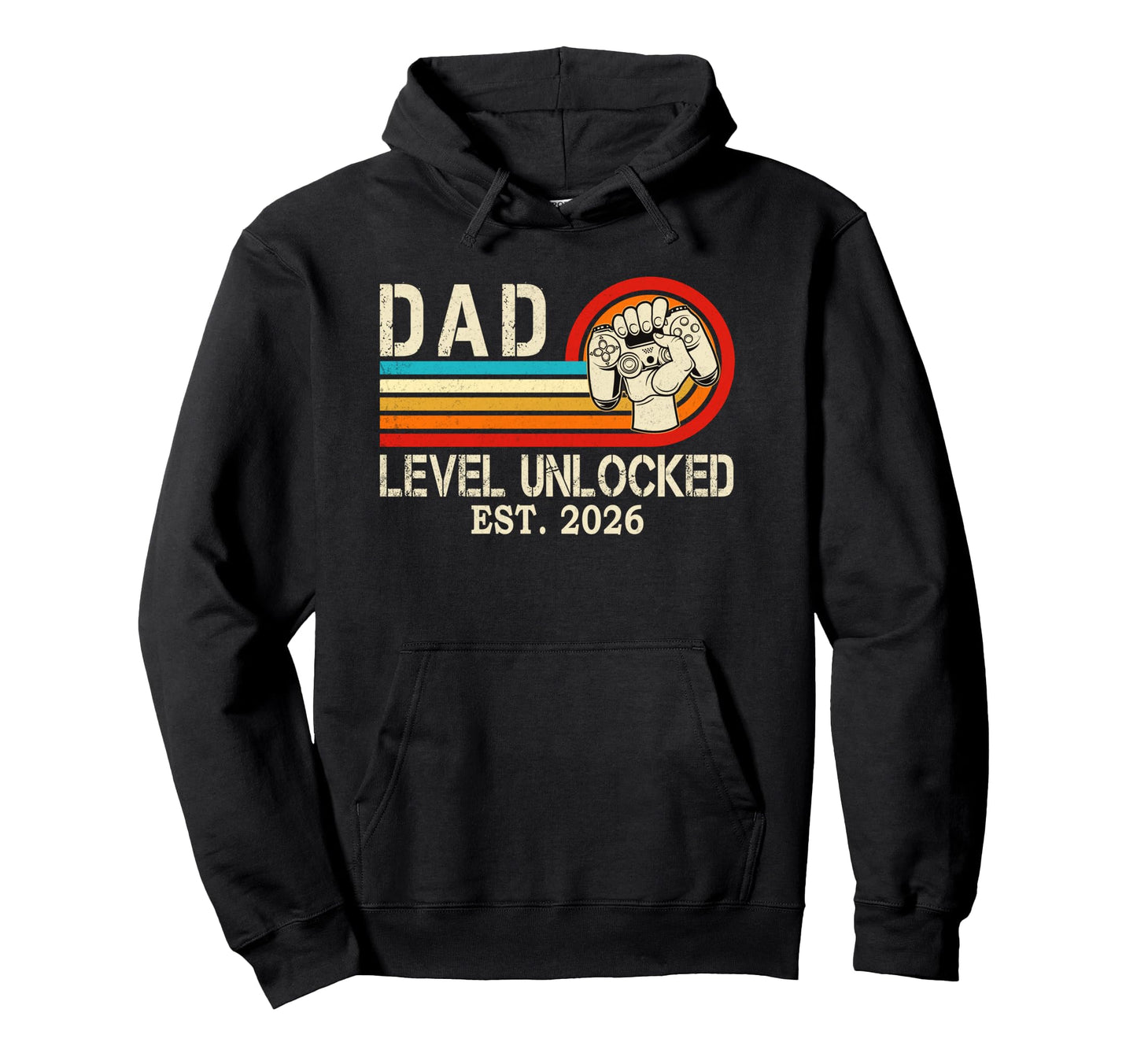 Dad Level Unlocked Est 2026 Fathers Hoodie - Aesthetic Graphic for Adults - T-Shirt, Sweatshirt, Hoodie