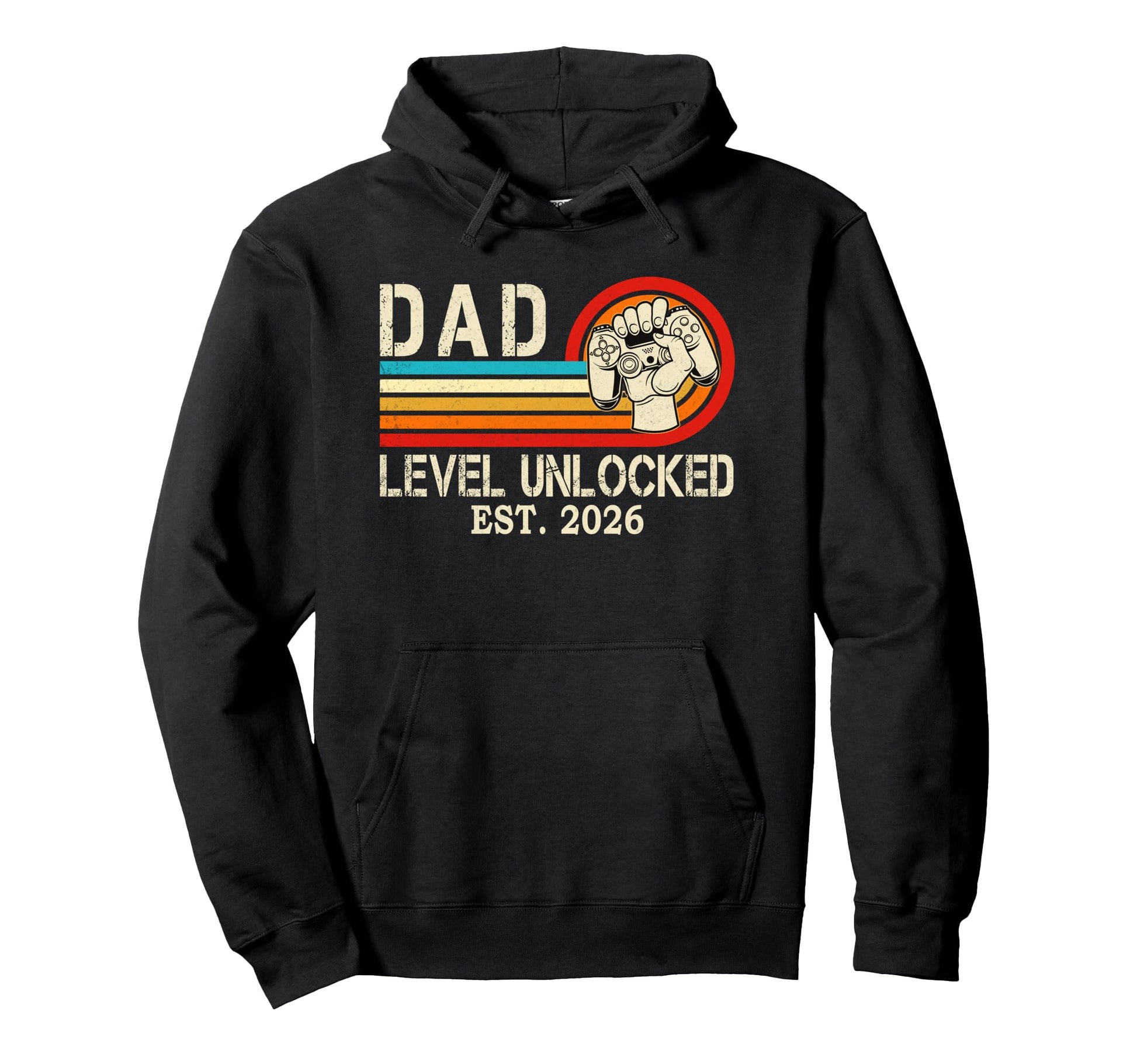 Dad Level Unlocked Est 2026 Fathers Hoodie - Aesthetic Graphic for Adults - T-Shirt, Sweatshirt, Hoodie