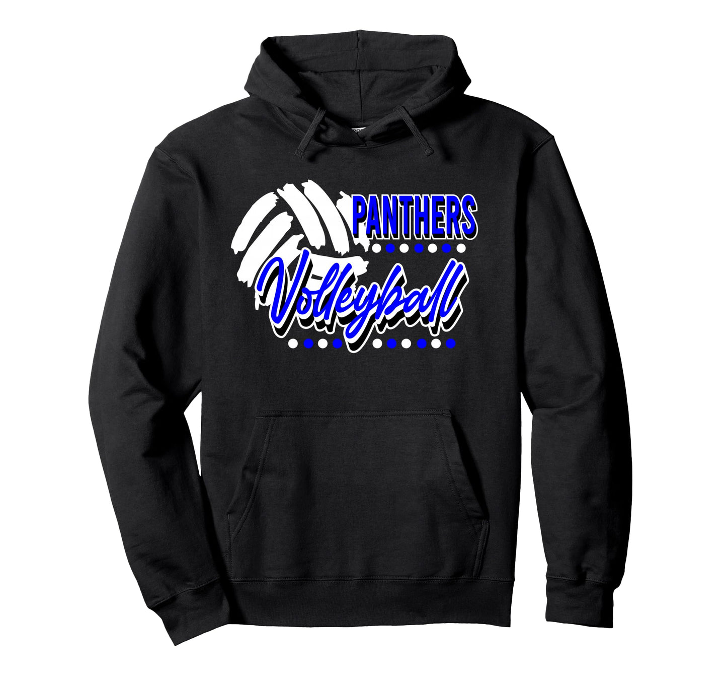 Blue Panthers Volleyball Mom Game Hoodie - Aesthetic Graphic for Adults - T-Shirt, Sweatshirt, Hoodie