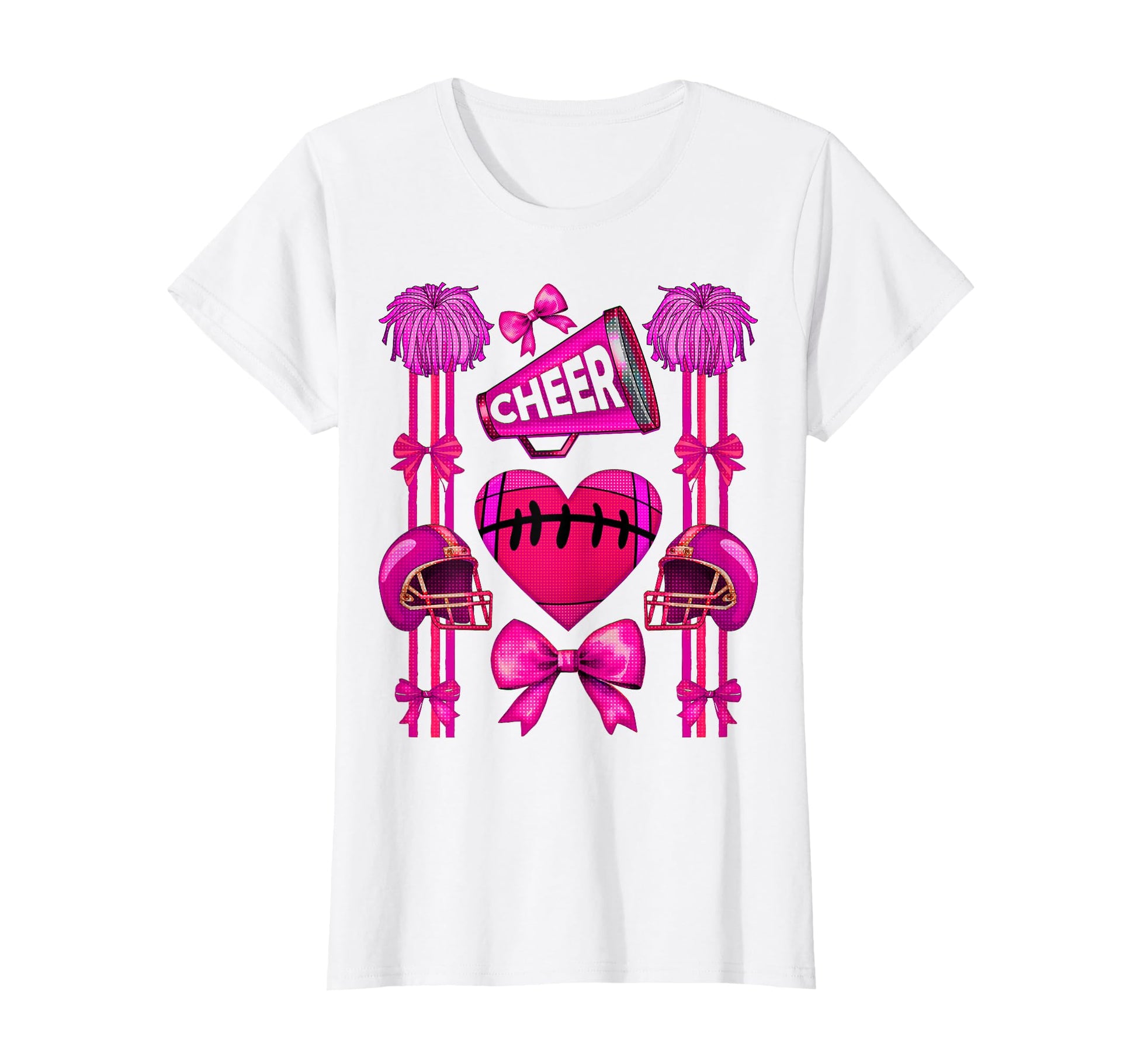 Football Cheer Mom Coquette Bow T-Shirt - Fun Novelty Design for Adults - T-Shirt, Sweatshirt, Hoodie