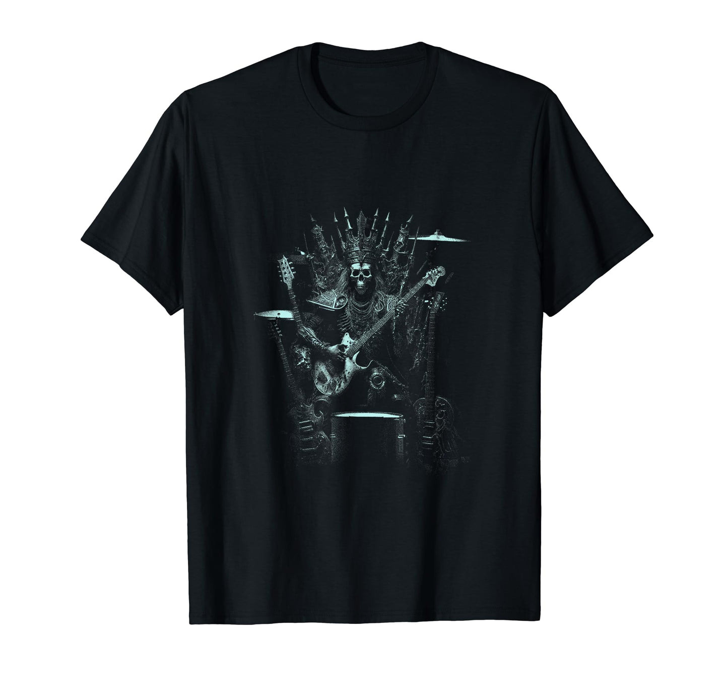 Skeleton King Rock Guitar Rock Vibe T-Shirt - Trendy Graphic for Adults - T-Shirt, Sweatshirt, Hoodie