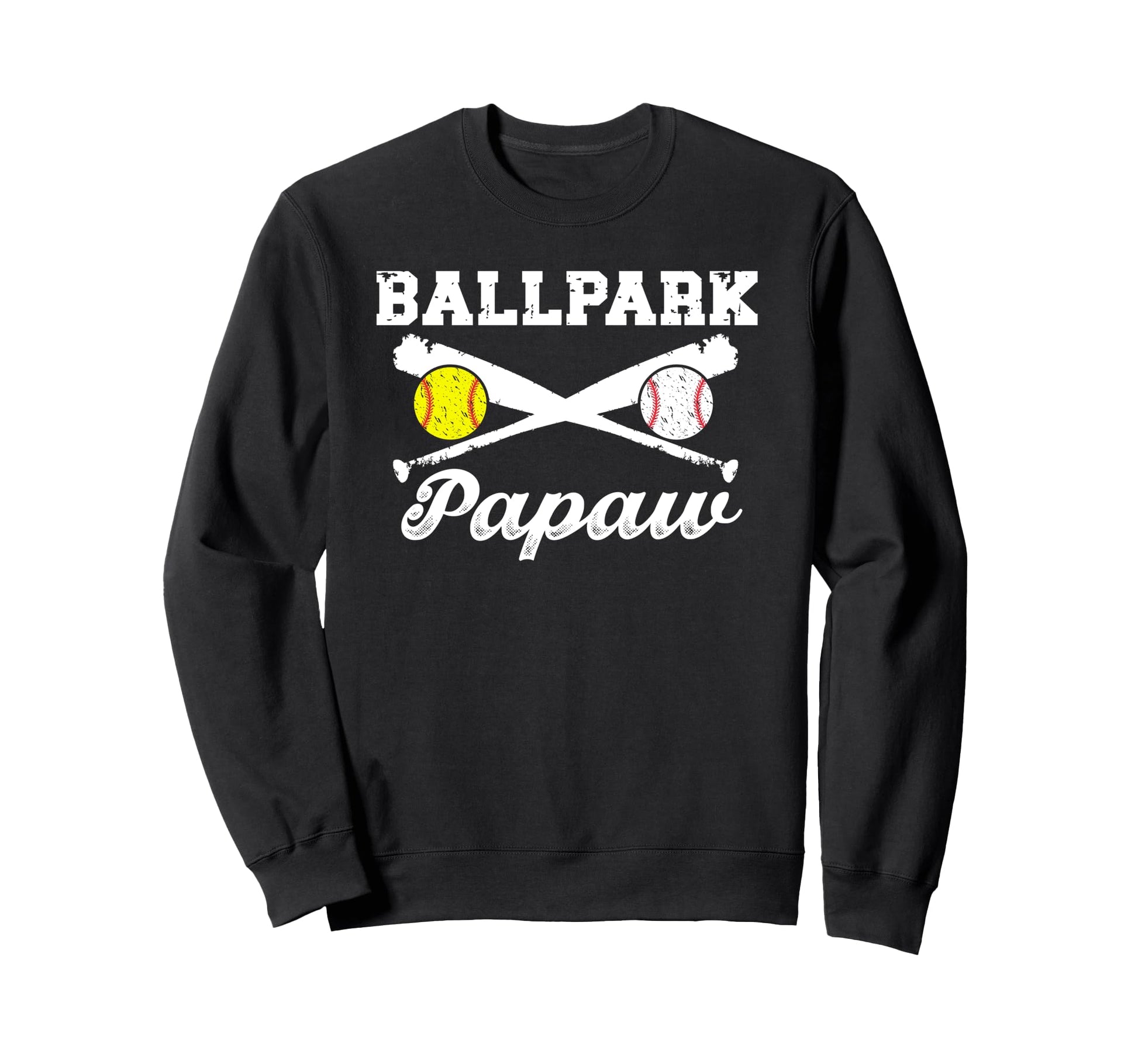 Ballpark Papaw Softball Sweatshirt - Casual Everyday Wear for Adults - T-Shirt, Sweatshirt, Hoodie