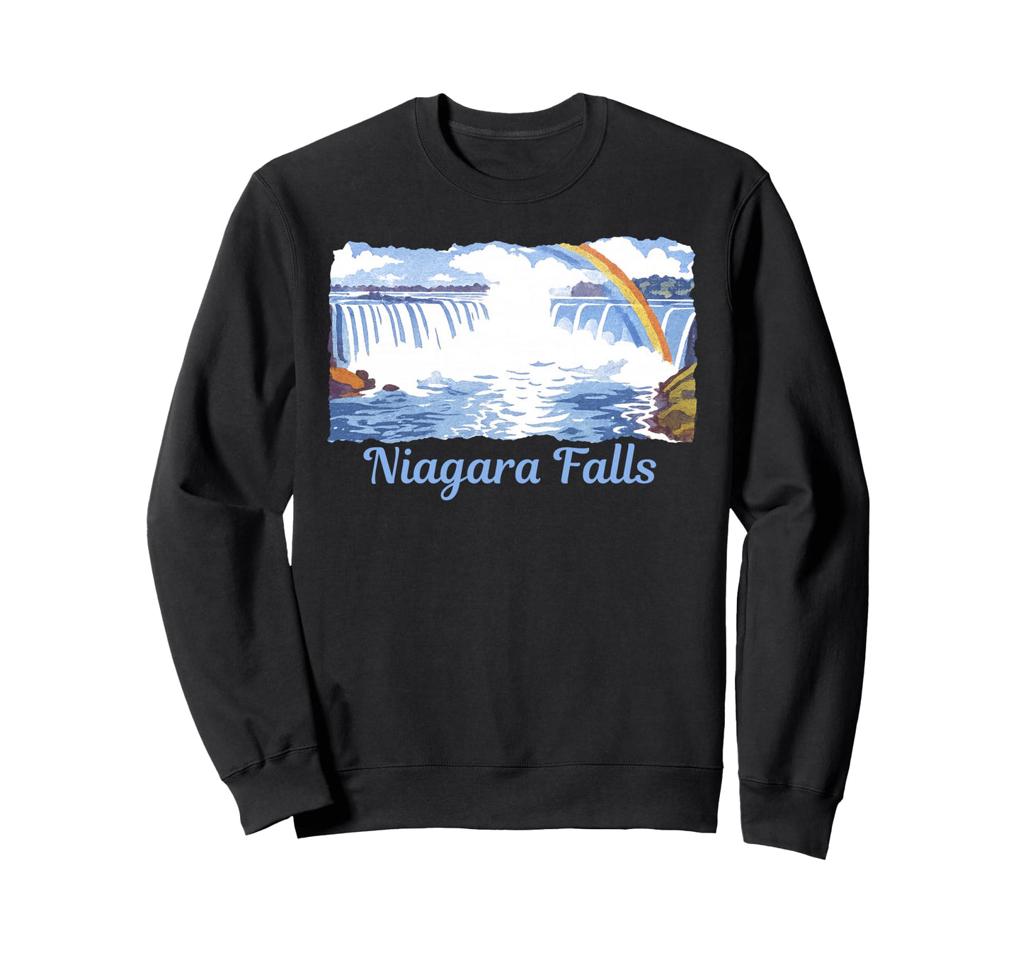 Niagara Falls Waterfall Rainbow Sweatshirt - Aesthetic Graphic Men Women - T-Shirt, Sweatshirt, Hoodie