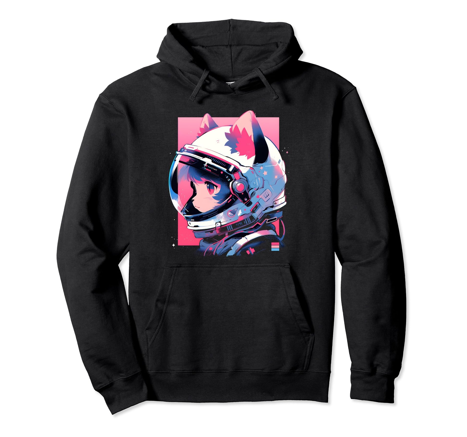 80S 90S Aesthetic Vaporwave Space Cat Hoodie - Minimalist Print for Adults - T-Shirt, Sweatshirt, Hoodie