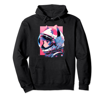 80S 90S Aesthetic Vaporwave Space Cat Hoodie - Minimalist Print for Adults - T-Shirt, Sweatshirt, Hoodie