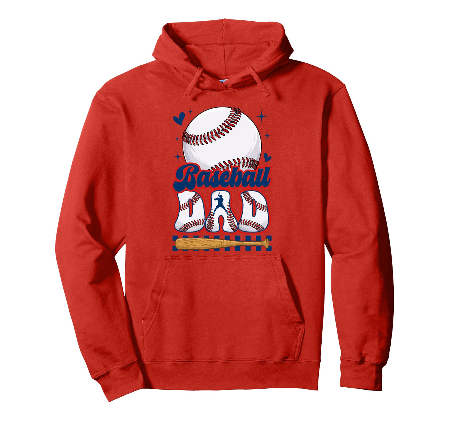 Groovy Baseball Dad Daddy Father Hoodie - Custom Art Print for Adults - T-Shirt, Sweatshirt, Hoodie