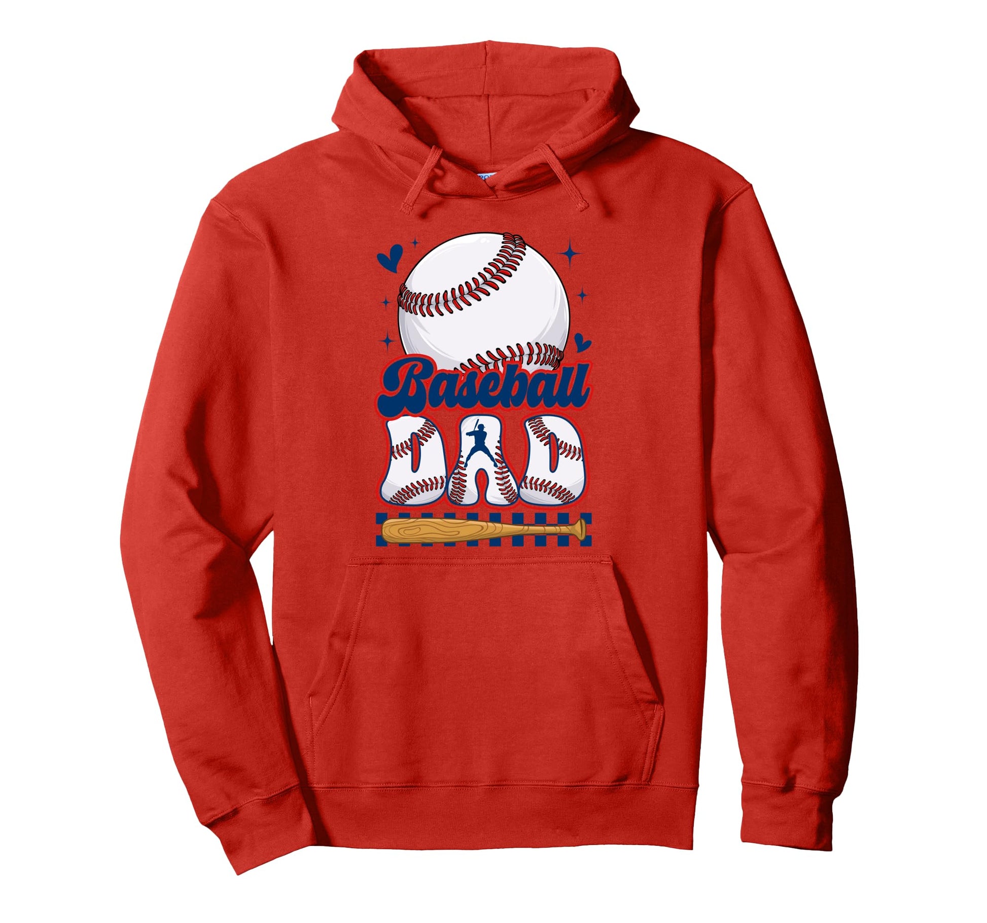 Groovy Baseball Dad Daddy Father Hoodie - Custom Art Print for Adults - T-Shirt, Sweatshirt, Hoodie