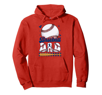 Groovy Baseball Dad Daddy Father Hoodie - Custom Art Print for Adults - T-Shirt, Sweatshirt, Hoodie