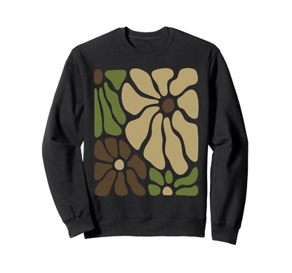 Womens Camo Floral Boho Flowers Sweatshirt - Minimalist Print Men Women - T-Shirt, Sweatshirt, Hoodie