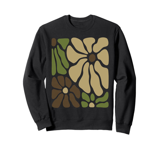 Womens Camo Floral Boho Flowers Sweatshirt - Minimalist Print Men Women - T-Shirt, Sweatshirt, Hoodie