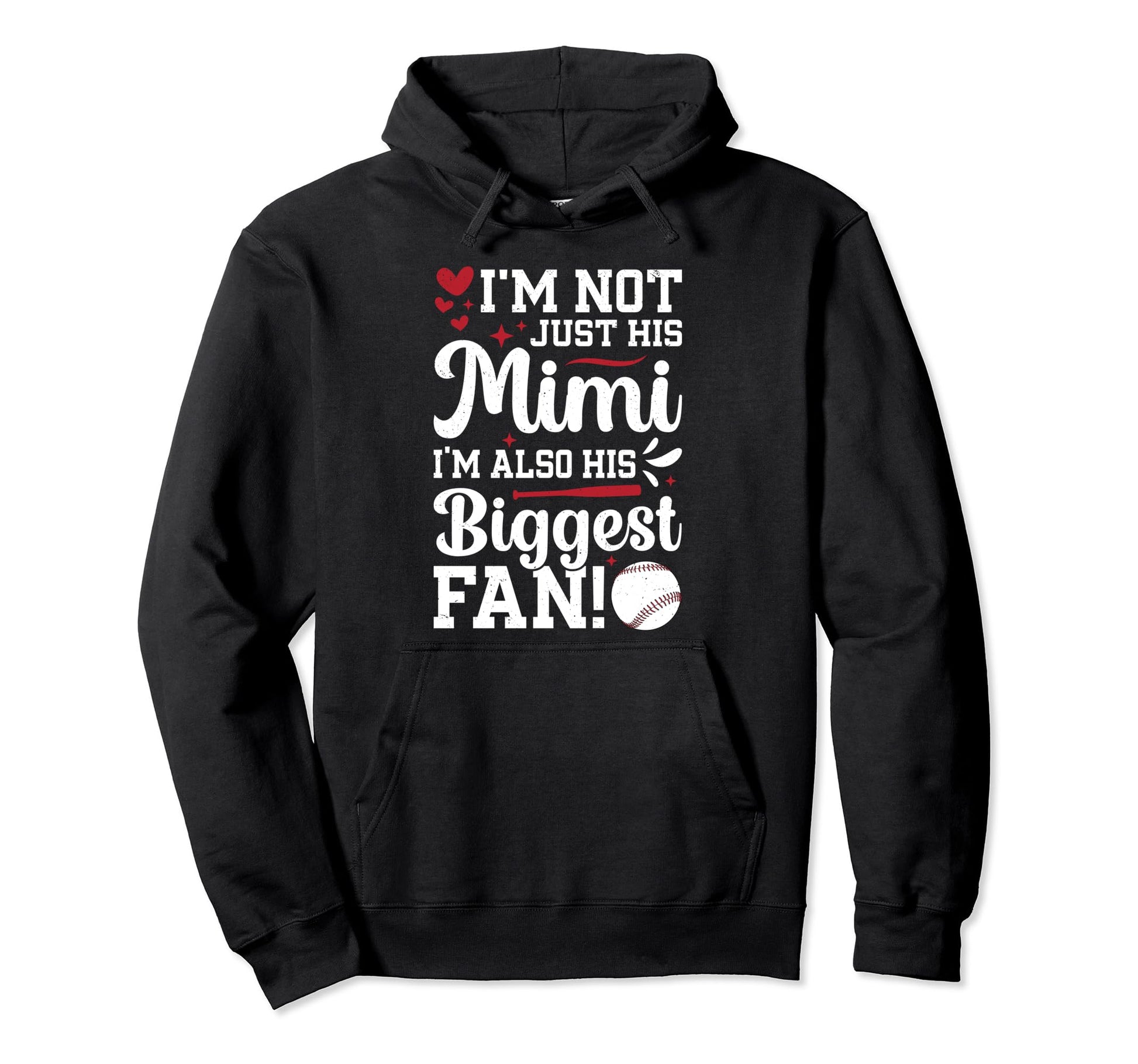 His Biggest Fan Baseball Mimi Baseball Hoodie - Trendy Graphic Unisex - T-Shirt, Sweatshirt, Hoodie