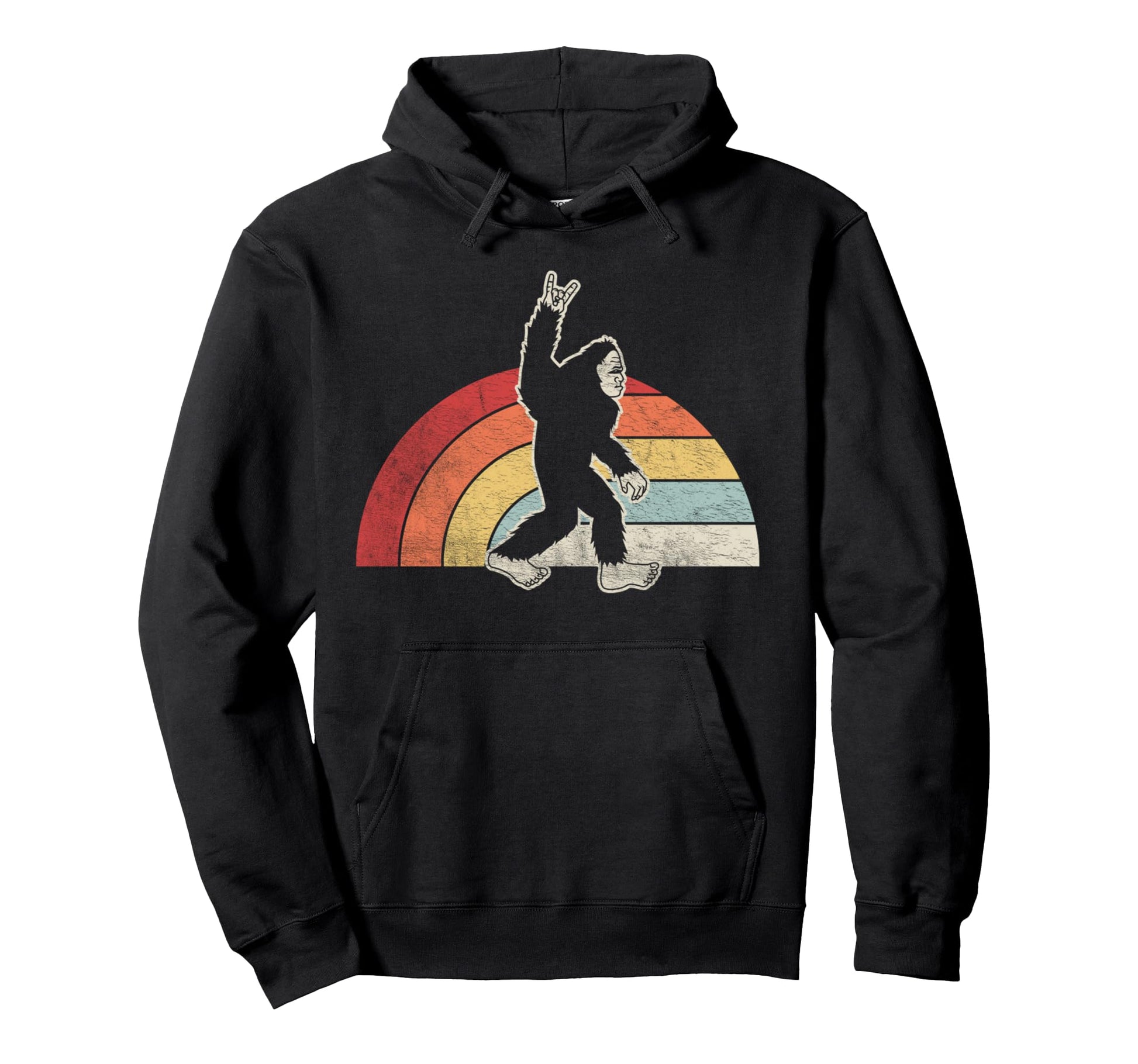 Bigfoot Silhouette Rainbow Hoodie - Trendy Graphic for Adults - T-Shirt, Sweatshirt, Hoodie