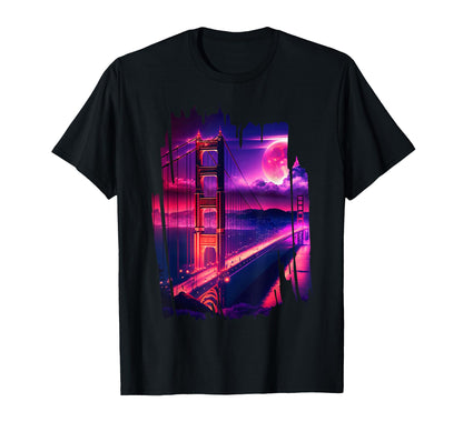 San Francisco Vaporwave Aesthetic T-Shirt - Fun Novelty Design for Adults - T-Shirt, Sweatshirt, Hoodie