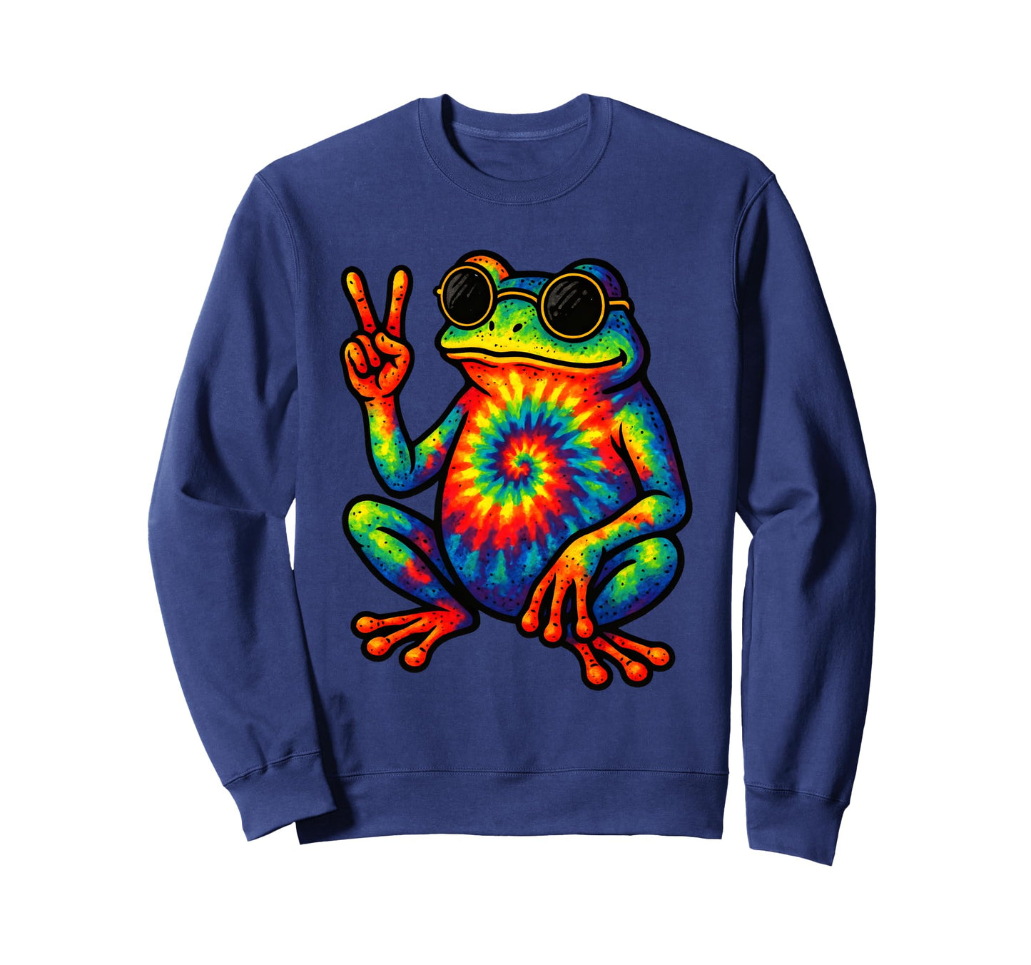 Hippie Boho Frog Tie Dye 60 S 70 S Sweatshirt - Novelty Apparel Unisex - T-Shirt, Sweatshirt, Hoodie