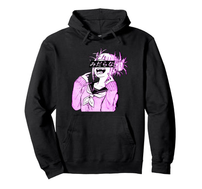 Waifu Anime Neko Vaporwave Glitch Hoodie - Fun Novelty Design for Adults - T-Shirt, Sweatshirt, Hoodie