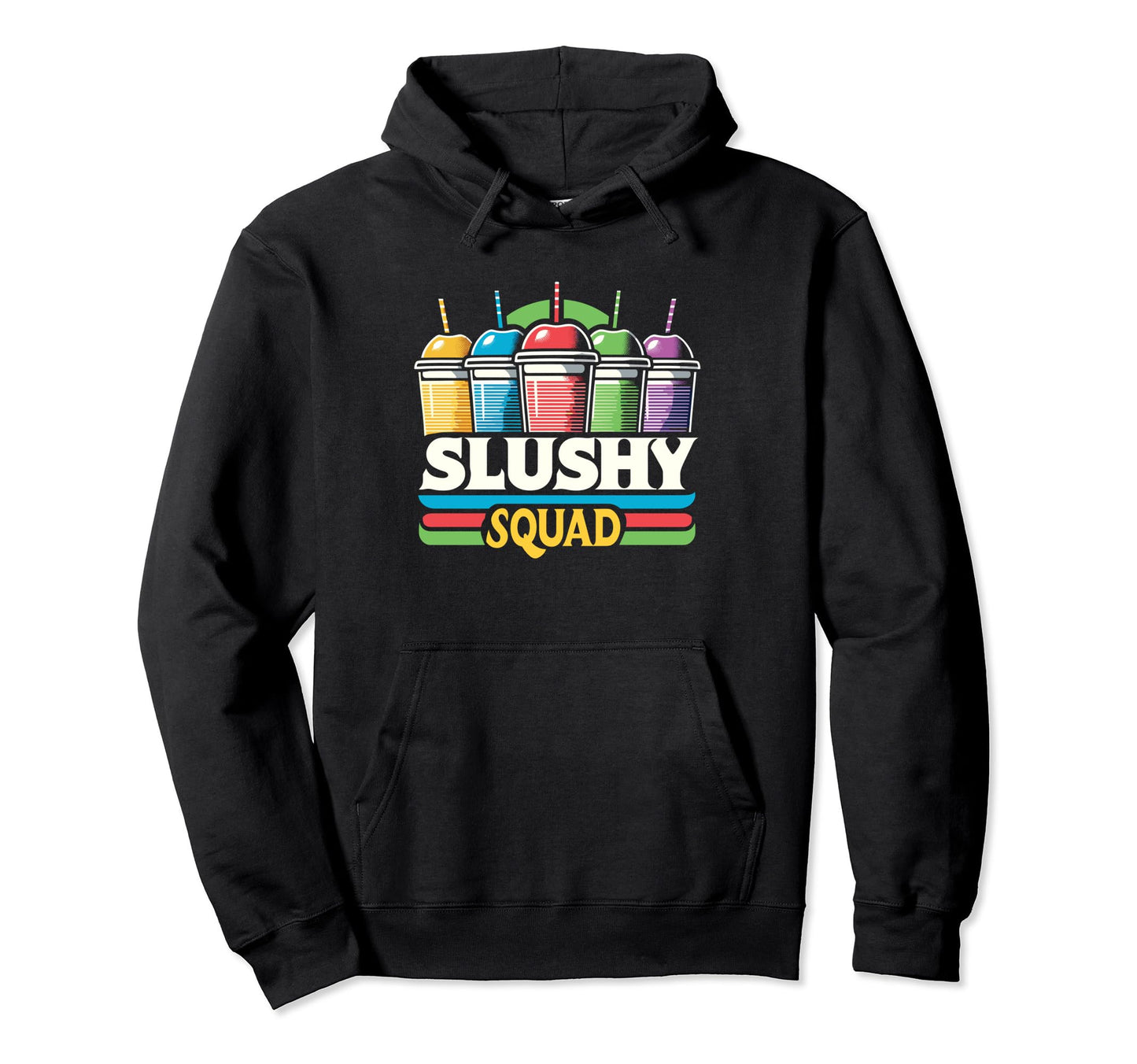 Slushy Squad Rainbow Line Up Hoodie - Minimalist Print Men Women - T-Shirt, Sweatshirt, Hoodie