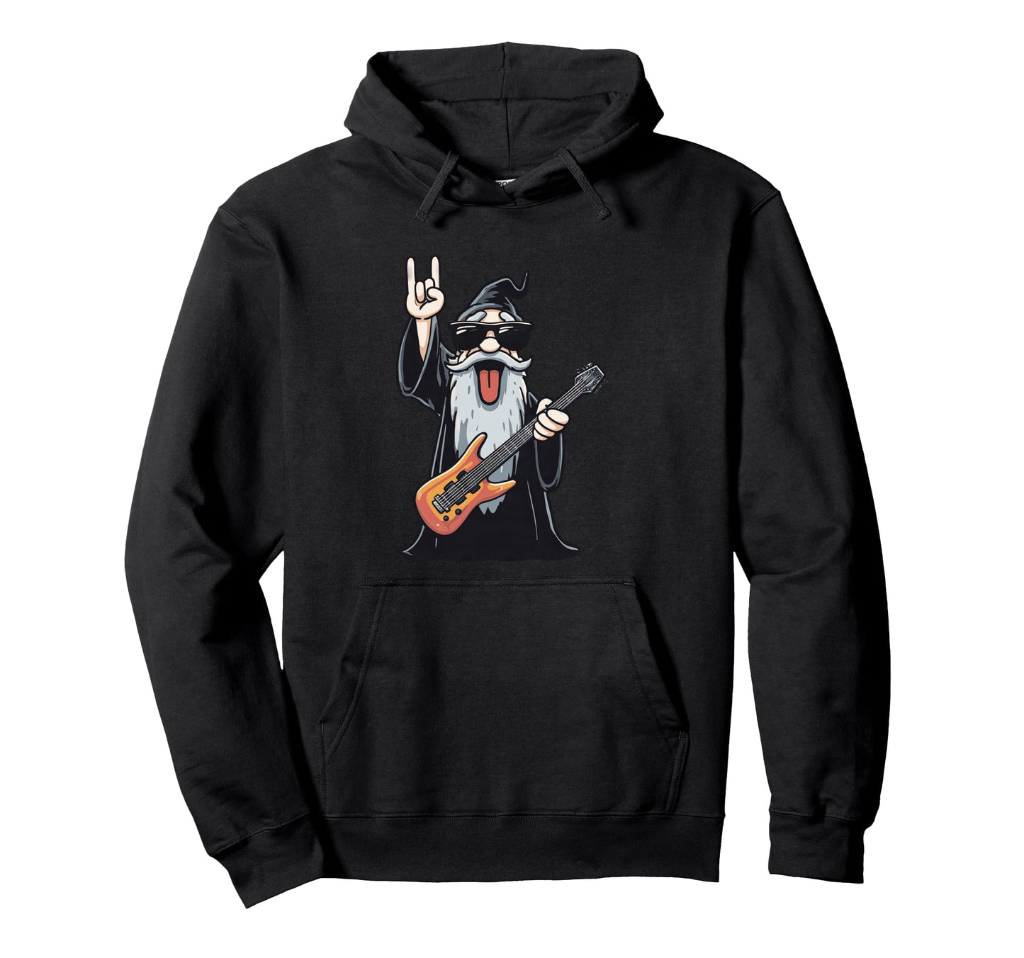 Funny Wizard Rock Guitar Player Hoodie - Custom Art Print Men Women - T-Shirt, Sweatshirt, Hoodie