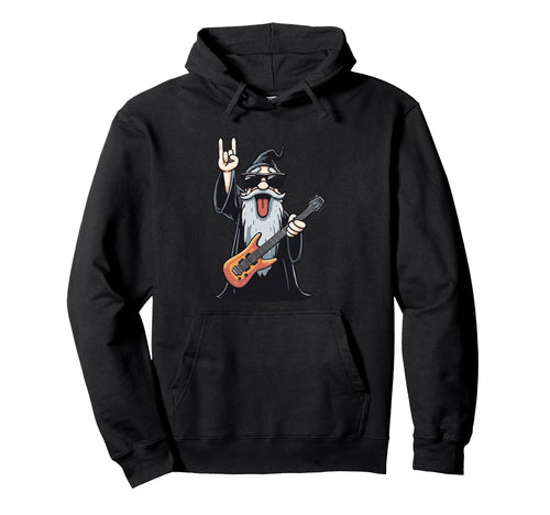 Funny Wizard Rock Guitar Player Hoodie - Custom Art Print Men Women - T-Shirt, Sweatshirt, Hoodie