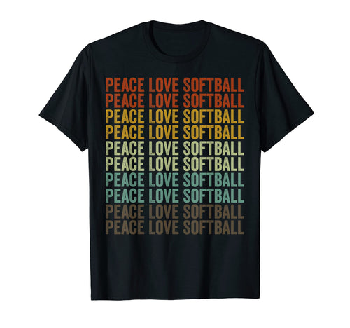 Peace Love Softball Softball Peace Love T-Shirt - Graphic Print for Adults - T-Shirt, Sweatshirt, Hoodie